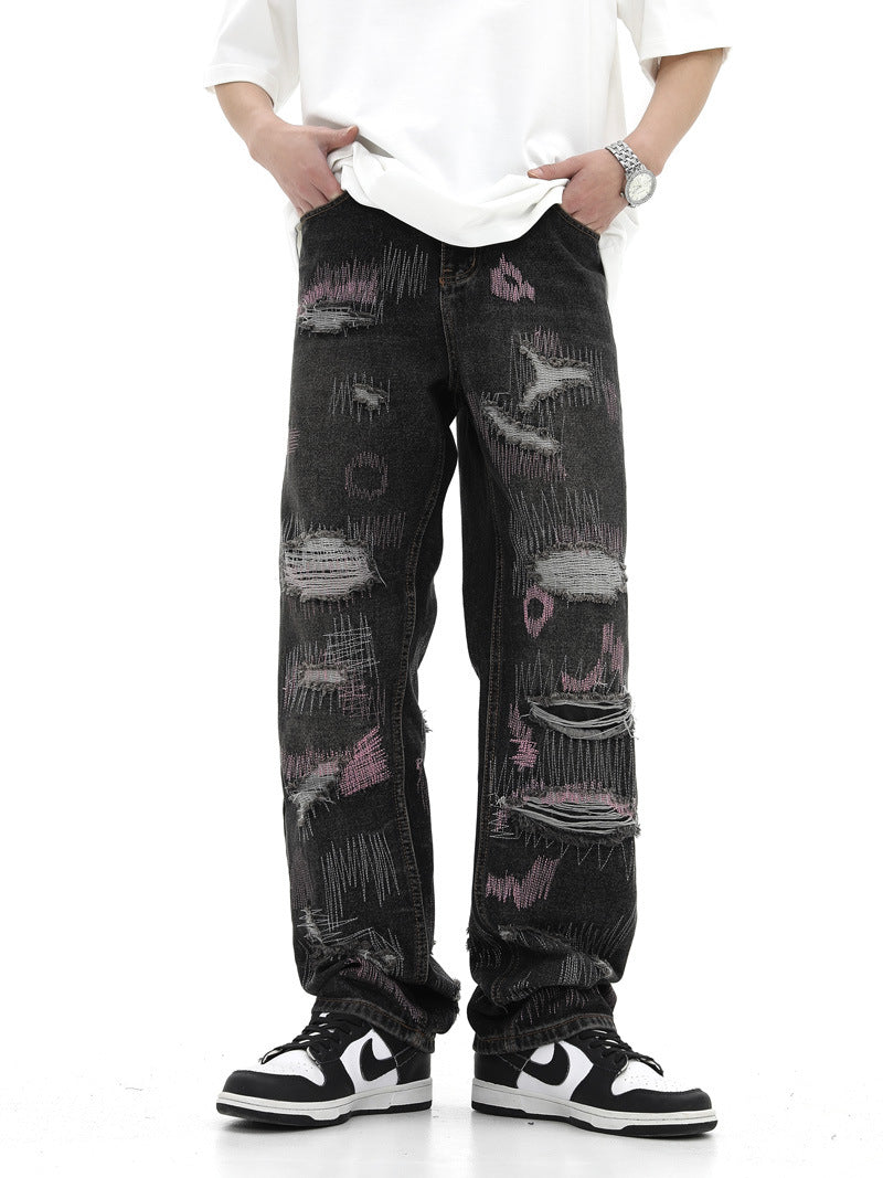 Retro Streetwear Dark Hip-Hop Jeans