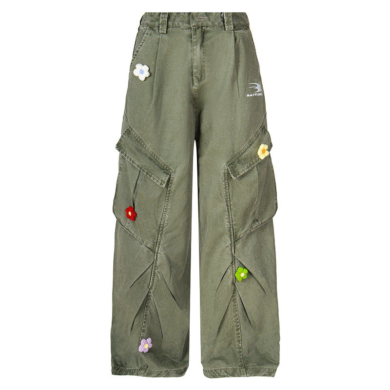 Vintage Paratrooper Denim Cargo Pants