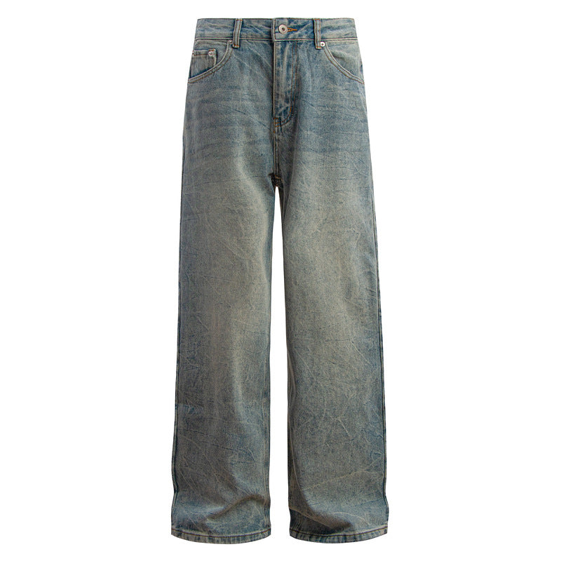 Essential Washed Vintage Straight-Leg Jeans