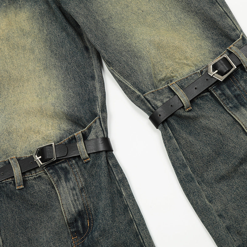 Structured Flared Wide-Leg Jeans