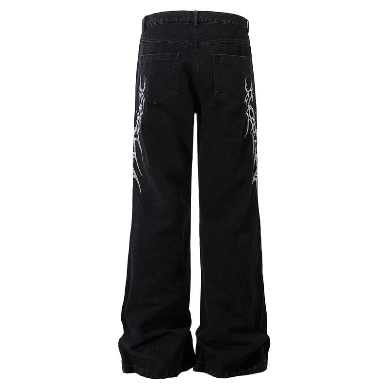 Vintage Embroidered Straight-Leg Jeans