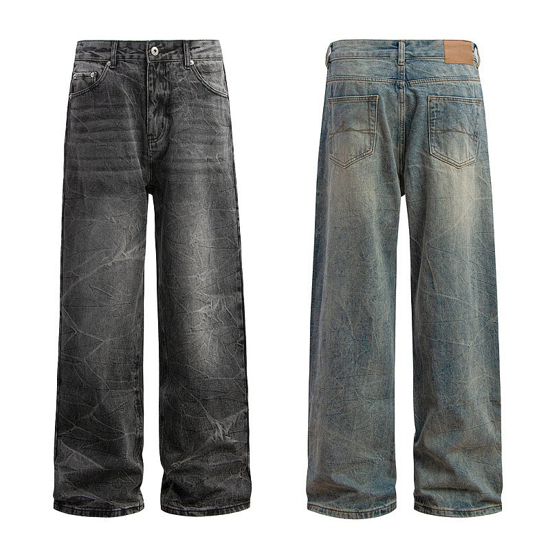 Essential Washed Vintage Straight-Leg Jeans