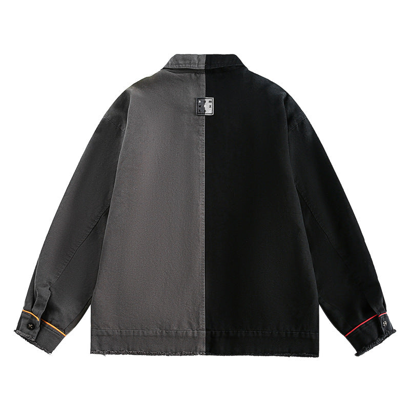 Vintage-Inspired Graffiti Patchwork Loose-Fit High-Density Cotton Jacket