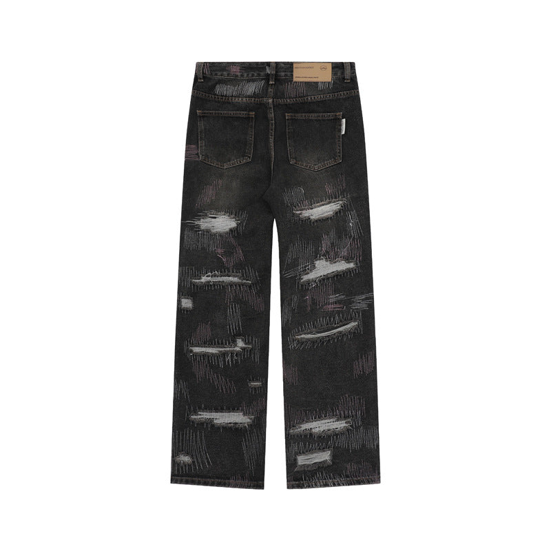 Retro Streetwear Dark Hip-Hop Jeans