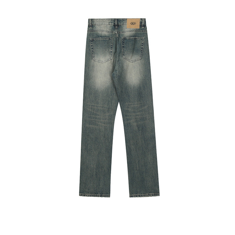 Retro Ripped Loose Straight-Leg Wide Jeans