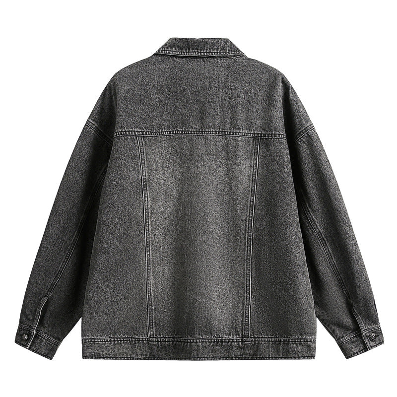 Vintage Washed Loose Denim Work Jacket