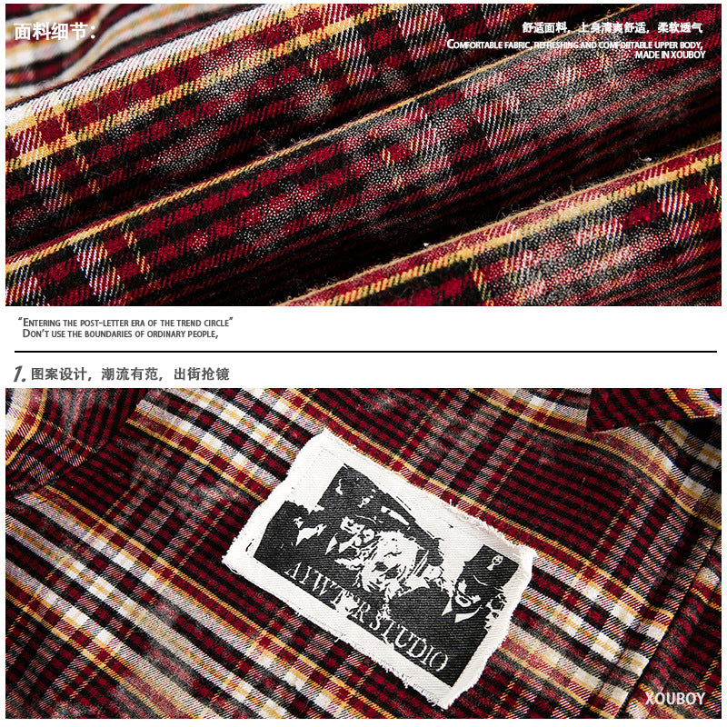 Vintage Illustration Plaid Jacket