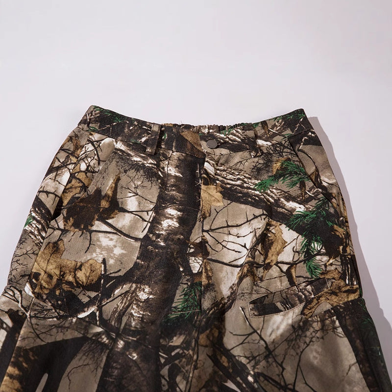 Vintage Tree Camo Flared Utility Pants