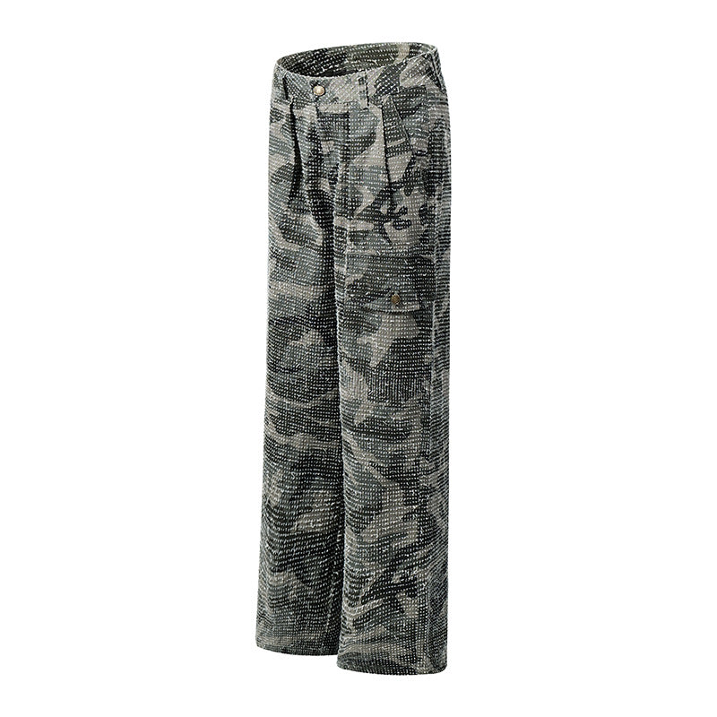 High-Waisted Camo Tactical Work Pants – Durable Loose Fit