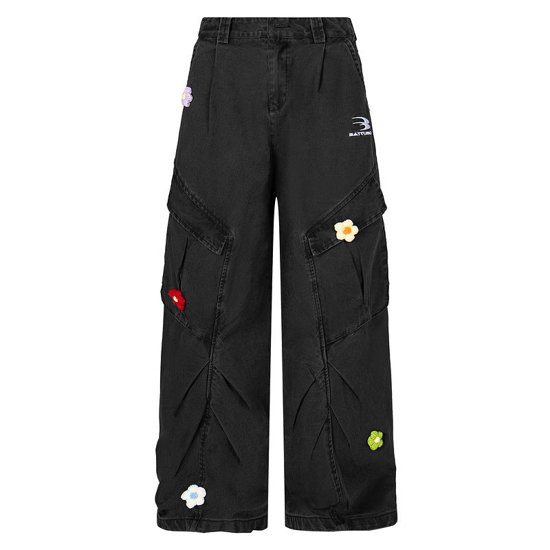 Vintage Paratrooper Denim Cargo Pants