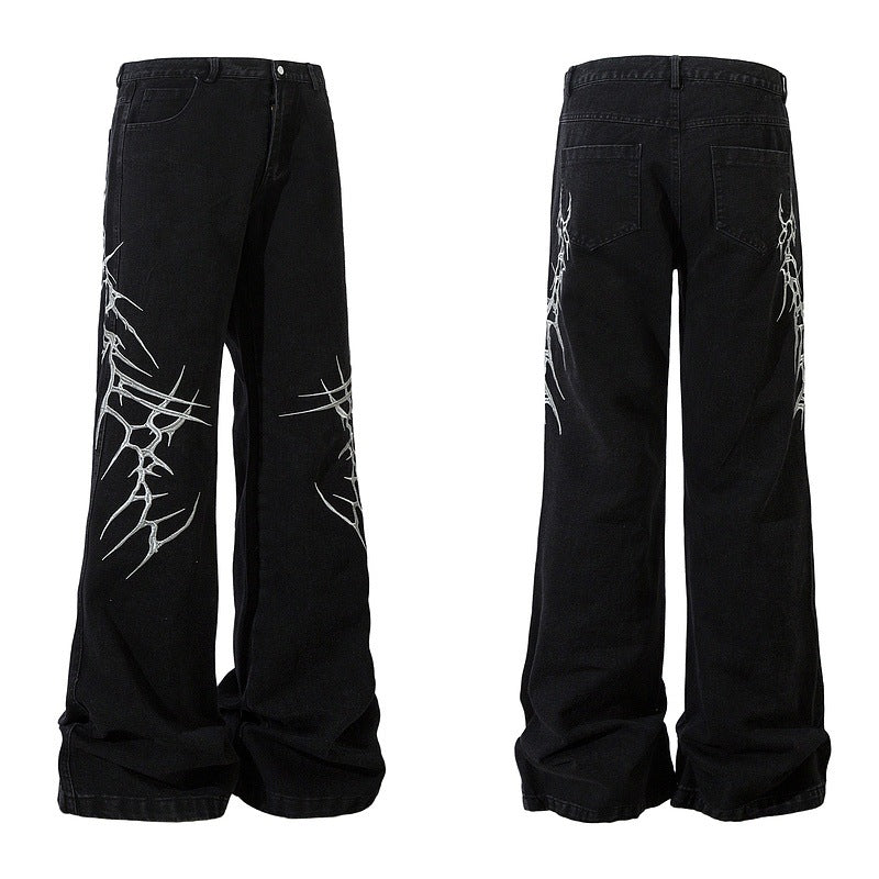 Vintage Embroidered Straight-Leg Jeans