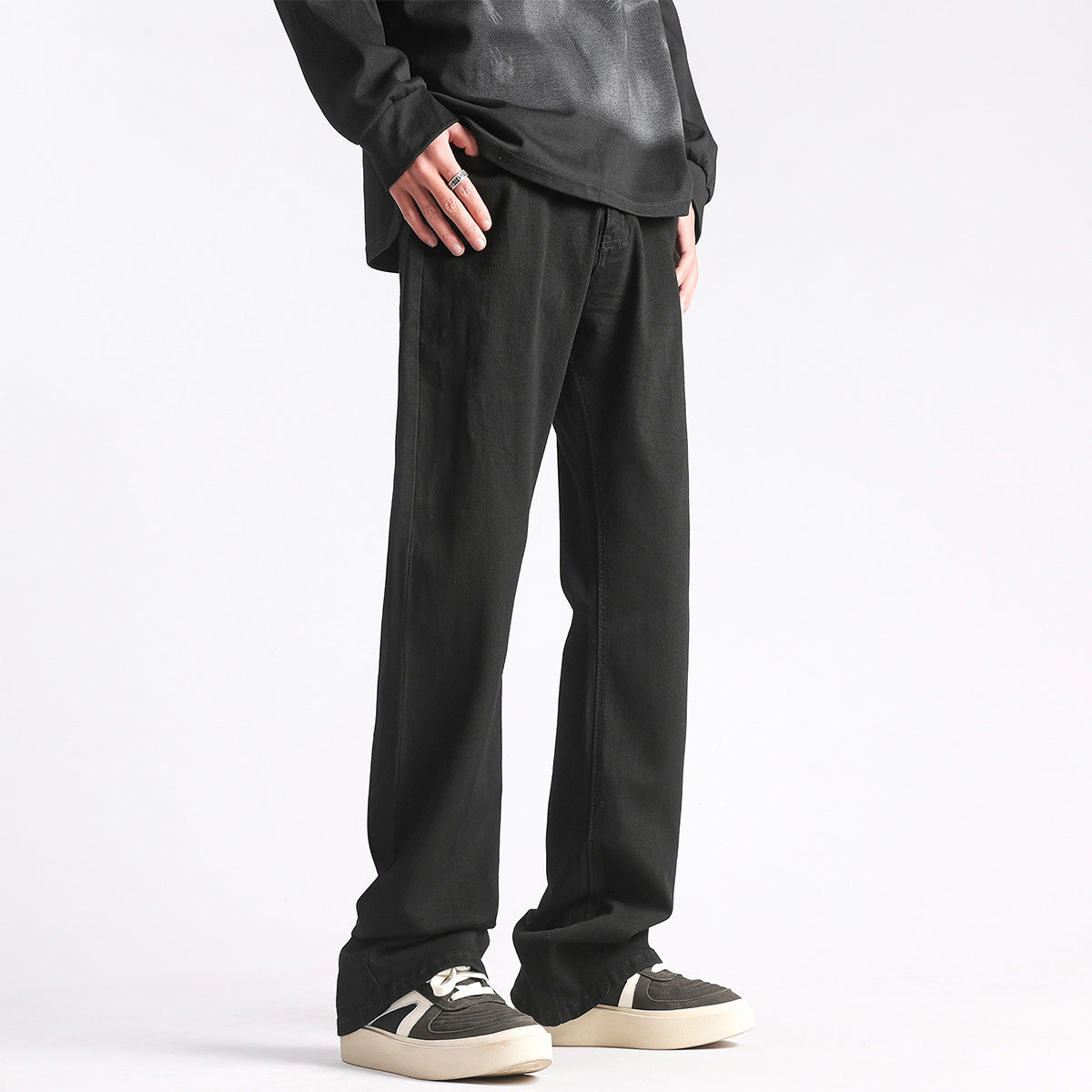 Cleanfit Washed Slim-Fit Straight Jeans – Retro Stretch Denim Pants