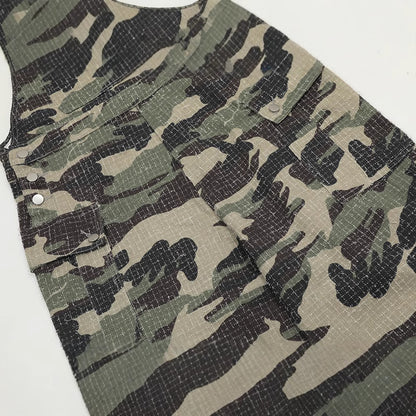 Vintage Camo Streetwear Utility Overalls with Straps