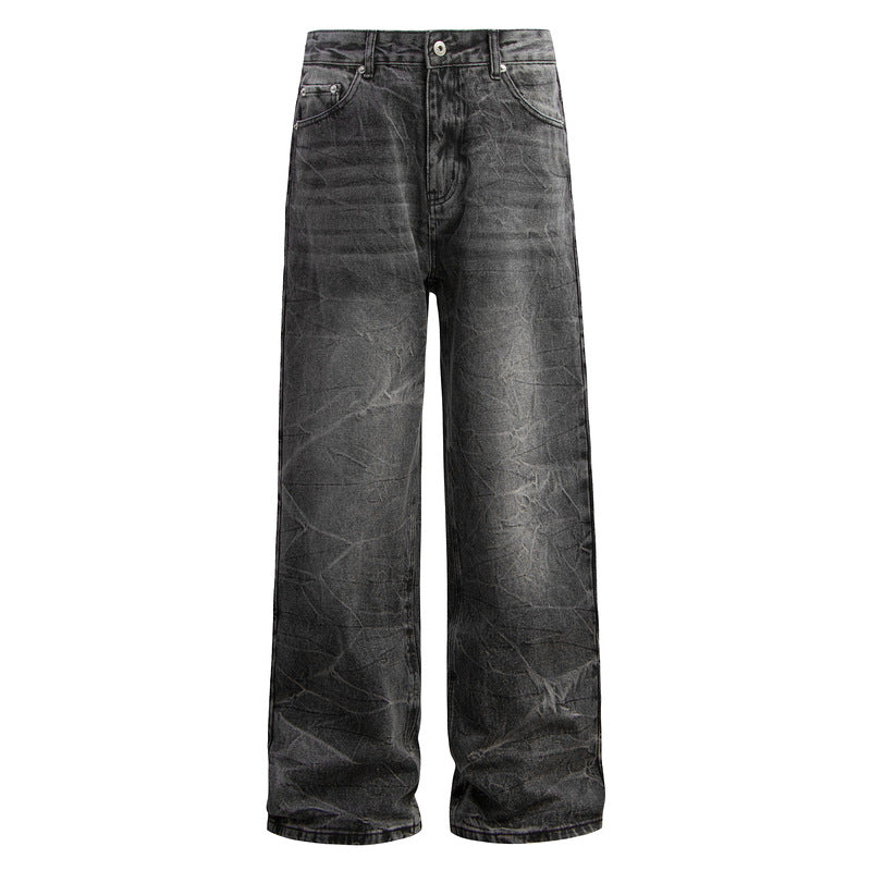 Essential Washed Vintage Straight-Leg Jeans