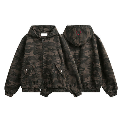 Hooded Camo Utility Jacket – Retro Zip Style