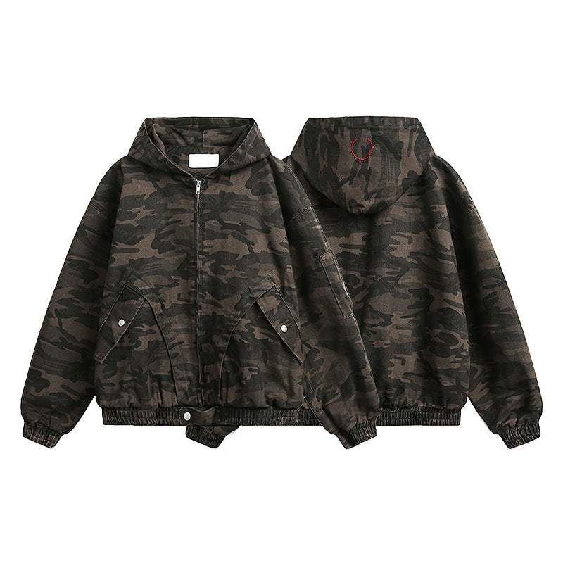 Hooded Camo Utility Jacket – Retro Zip Style